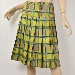Marc by Marc Jacobs green and pink pleated skirt